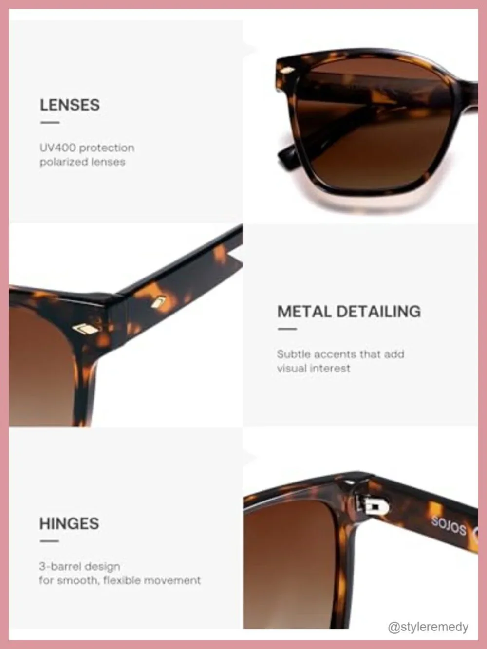 Trendy Square Oversized Polarized Sunglasses UV400 Protection